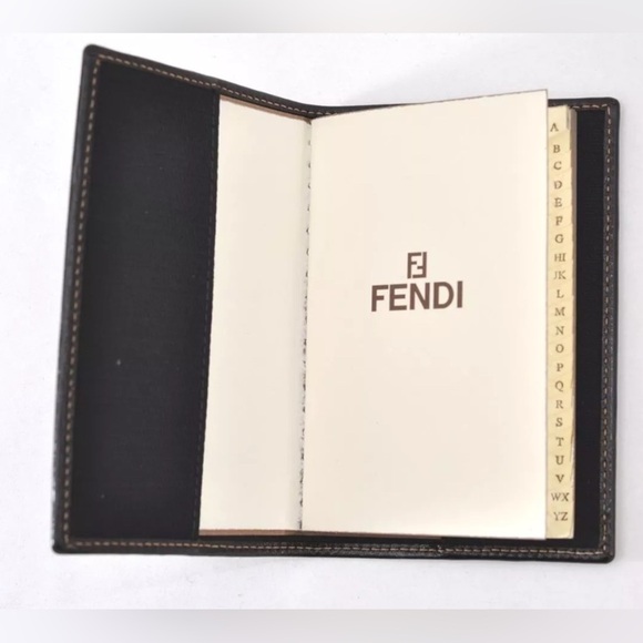 Authentic FENDI Zucca Agenda Notebook Cover Purse Canvas Leather Brown Box - Picture 11 of 16